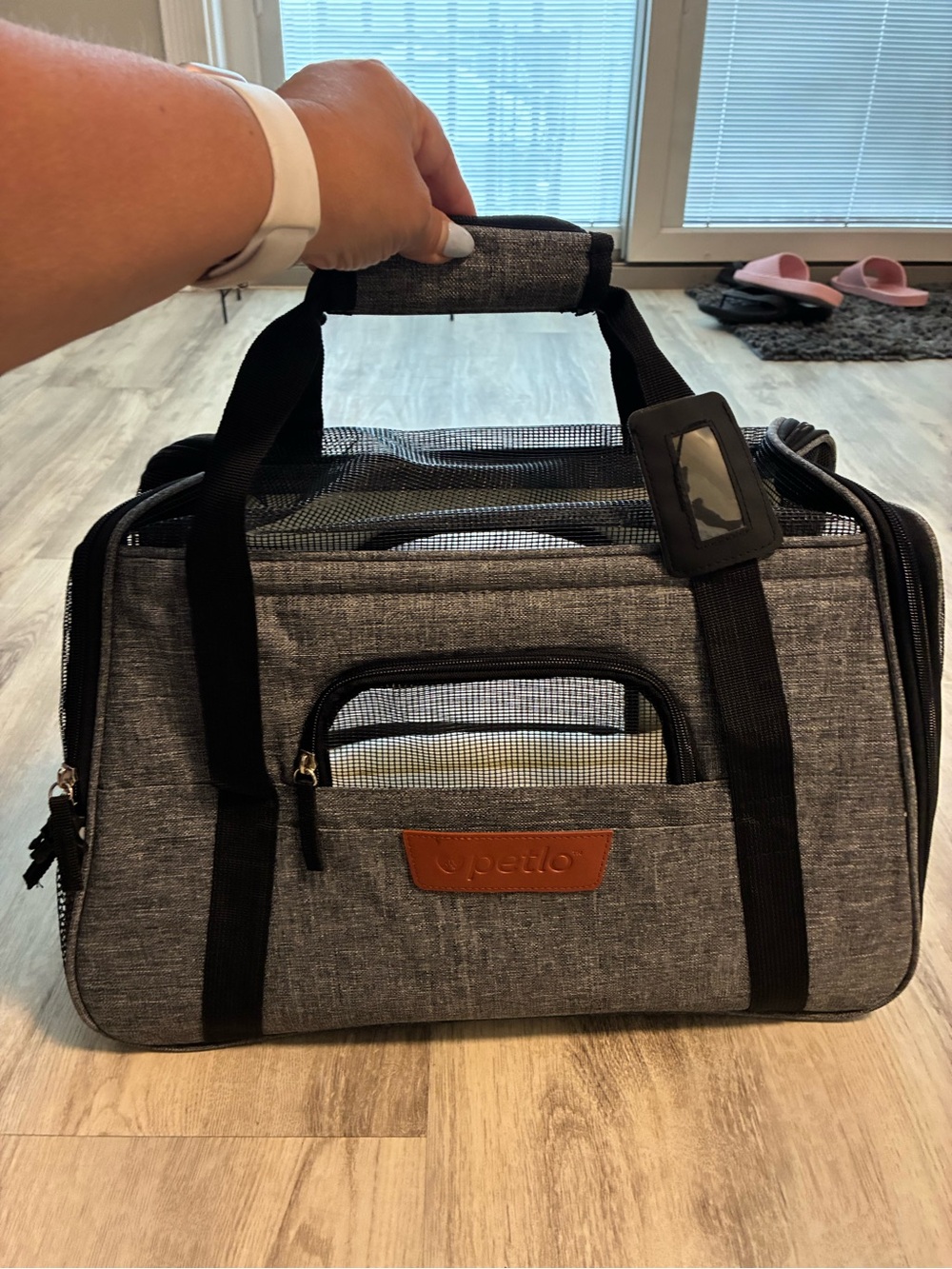 Petlo Gray Soft-Sided Travel Pet Carrier - Lightweight & Ventilated